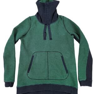 Lululemon Funnel Neck Pullover Women's 6 Hyper Stripe Green Avenue